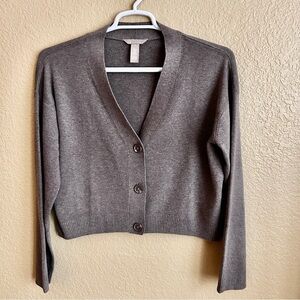 H&M Brown V Neck Cardigan Sweater